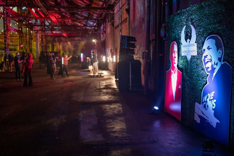 The Citizens Reception celebrating Dickens' inauguration had photo stations set up and a live musical performance. (BRANDEN CAMP FOR THE ATLANTA JOURNAL-CONSTITUTION)