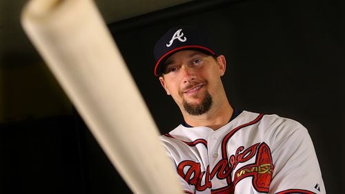 Former Braves third baseman Chris Johnson  had a single, double and triple for Norfolk against Gwinnett Thursday. Curtis Compton / ccompton@ajc.com