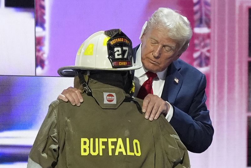 FILE - Republican presidential candidate and former president, Donald Trump, speaks during the final day of the Republican National Convention Thursday, July 18, 2024, in Milwaukee. (AP Photo/Jae C. Hong, File)