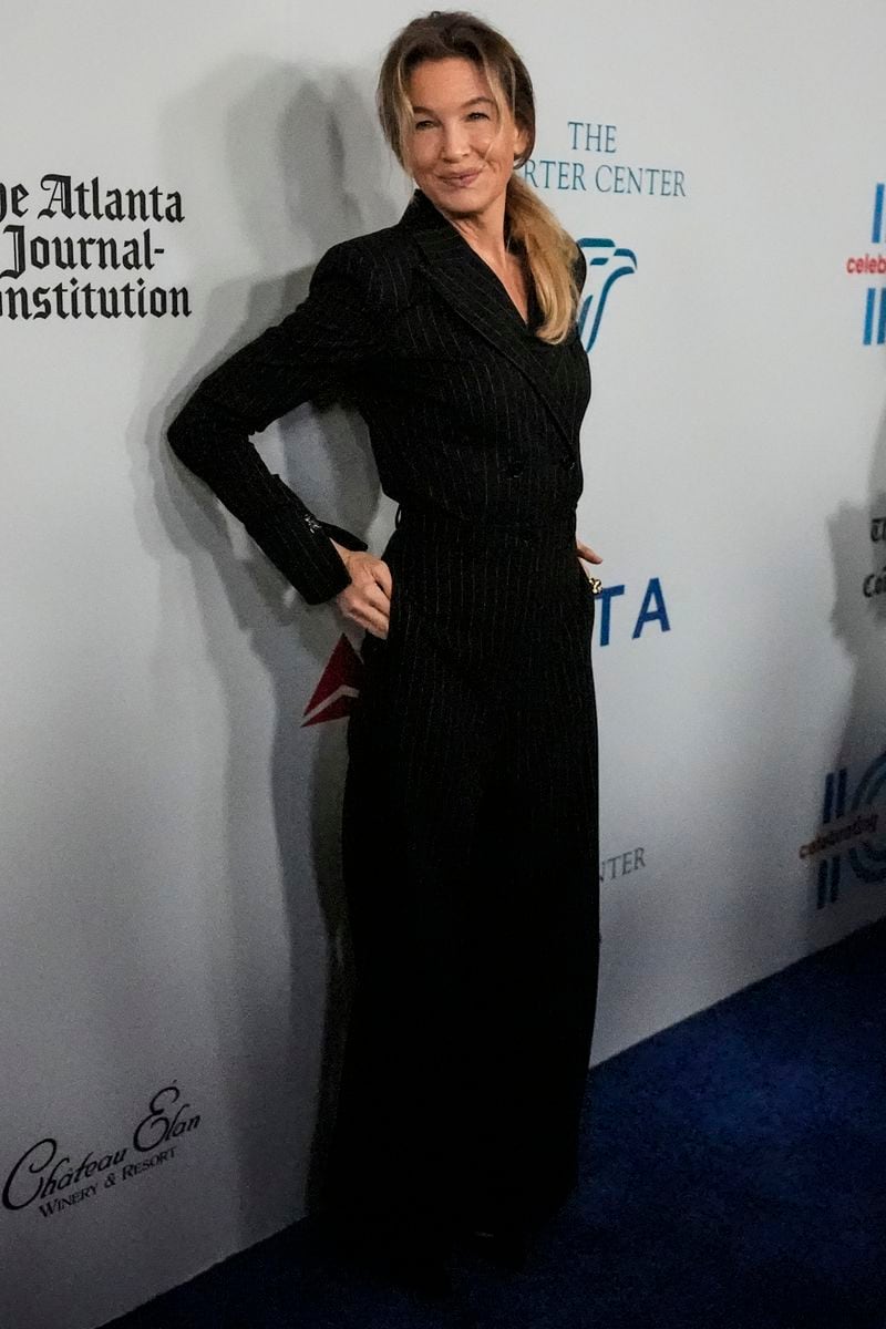 Actress Renee Zellweger arrives ahead of a "Jimmy Carter 100: A Celebration in Song," concert at the Fox Theatre, Tuesday, Sept. 17, 2024, in Atlanta. (AP Photo/Mike Stewart)