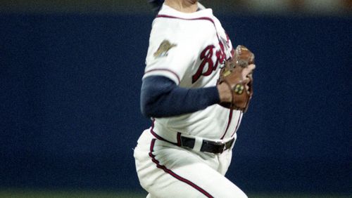 OCTOBER 22, 1995 ATLANTA Tom Glavine earns the win for the Braves, World Series Game Two, 1995 MARLENE KARAS/AJC STAFF