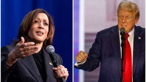 Vice President Kamala Harris and former President Donald Trump. (Tyger Williams and Steven M. Falk/The Philadelphia Inquirer/TNS)