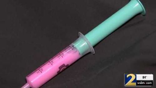 A strange incident occurred at Northside Hospital in Sandy Springs about two weeks ago when a man stabbed another man with a syringe containing pink liquid.