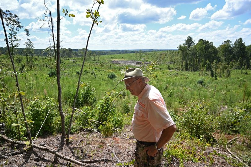 Houston County resident and environmentalist John Trussell on part of the proposed solar farm property.