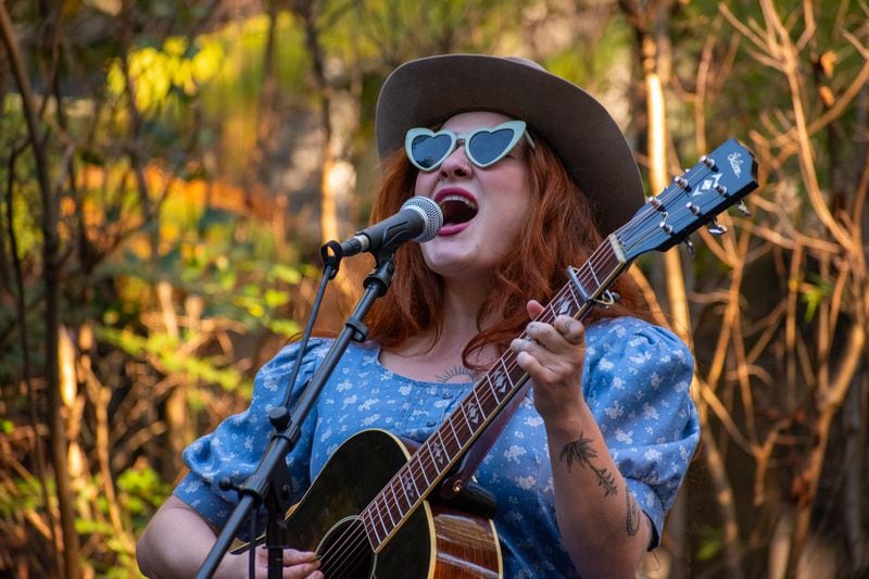 Eliza Thorn entertains the crowd at the annual Chomp & Stomp in Cabbagetown.