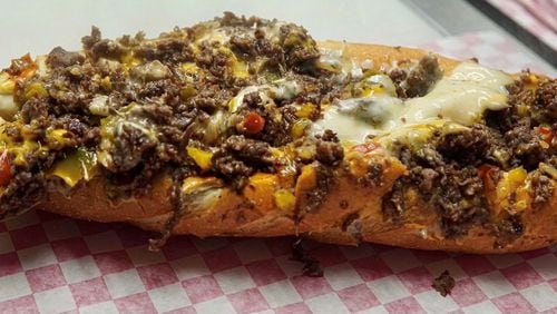 The Dave’s Way cheesesteak from Big Dave’s is with loaded beef, mushrooms, onions, sweet peppers, banana peppers, and three cheeses: American, provolone, and cheese whiz. / Courtesy of Big Dave's Cheesesteaks