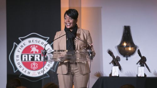 Atlanta - Atlanta Mayor Keisha Lance Bottoms promised that firefighters would receive additional raises at annual firefighter awards breakfast in November. On Wednesday, the mayor announced that firefighters would receive pay increases that roughly averaged 20 percent.Bob Andres / robert.andres@ajc.com