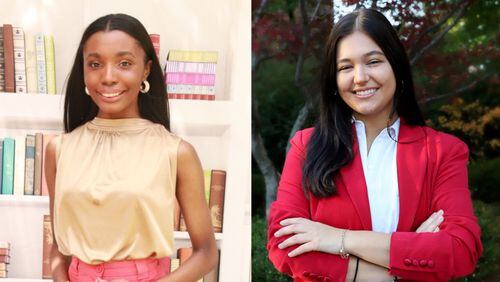 Agnes Scott College student Madison Jennings (left) and University of Georgia student Mariah Cady (right) have been chosen as Rhodes Scholars. (Courtesy photos)