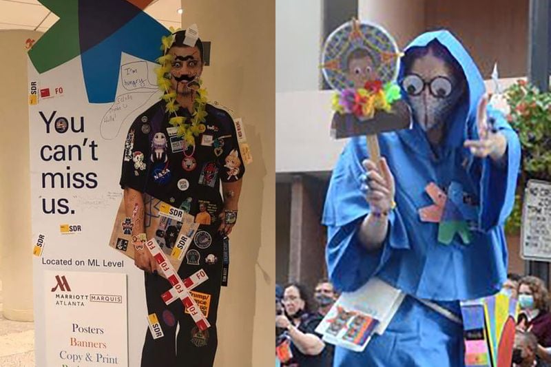 The "Cult of Jon" emanated from a cardboard FedEx cutout that was decorated by Dragon Con participants in 2019. It became a mock "religion" and is an obvious inside joke. LISA MISCIO