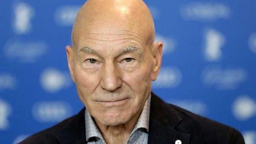 In this Friday, Feb. 17, 2017 file photo, actor Patrick Stewart attends a press conference for the film 'Logan' at the 2017 Berlinale Film Festival in Berlin, Germany. (AP Photo/Michael Sohn, File)