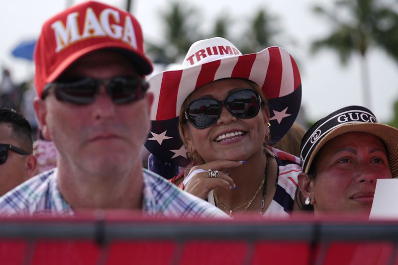 Supporters recently attended a rally for former President Donald Trump in Doral, Fla.