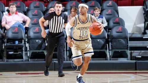 Georgia Tech guard Jose Alvarado scored 11 points with two rebounds and two assists in the Yellow Jackets' 93-65 loss to Alabama in an exhibition game in Tuscaloosa, Ala., October 27, 2019. (Crimson Tide Photos)