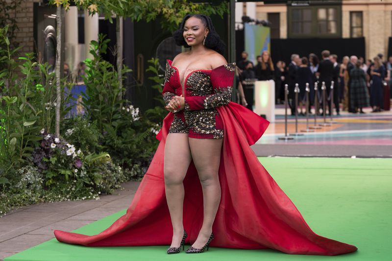 Yemi Alade poses for photographers upon arrival at The Earthshot Prize Awards Ceremony, in London, Sunday, Oct. 17, 2021. She'll perform in Atlanta Labor Day weekend as part of Global Black Pride. (AP Photo/Scott Garfitt)