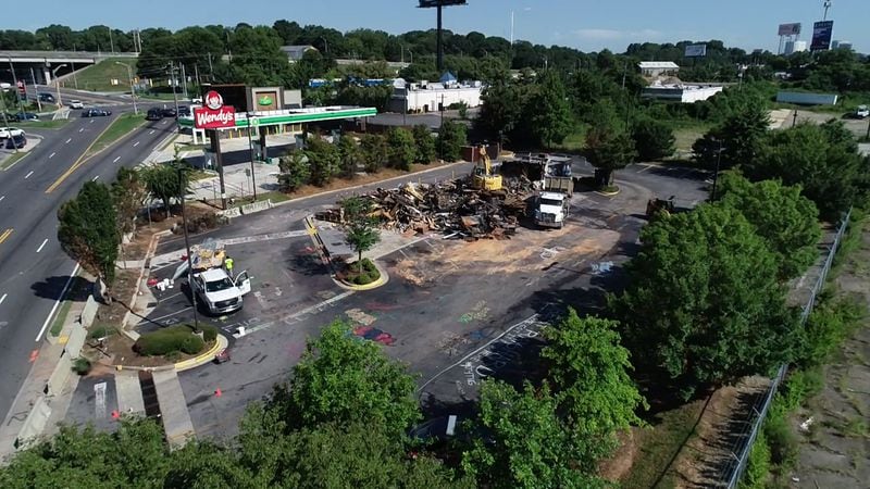 Crews tear down burned-out Wendy's after deaths of Rayshard Brooks, Secoriea Turner