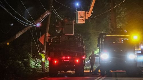 The Woodland Hills neighborhood lost power after a tree fell on Briar Vista Terrace overnight, causing the DeKalb County School District to temporarily relocate students at Briar Vista Elementary.