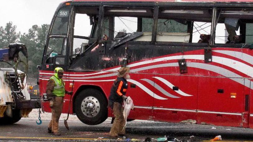 The Braves' bus was traveling at high speeds during their World