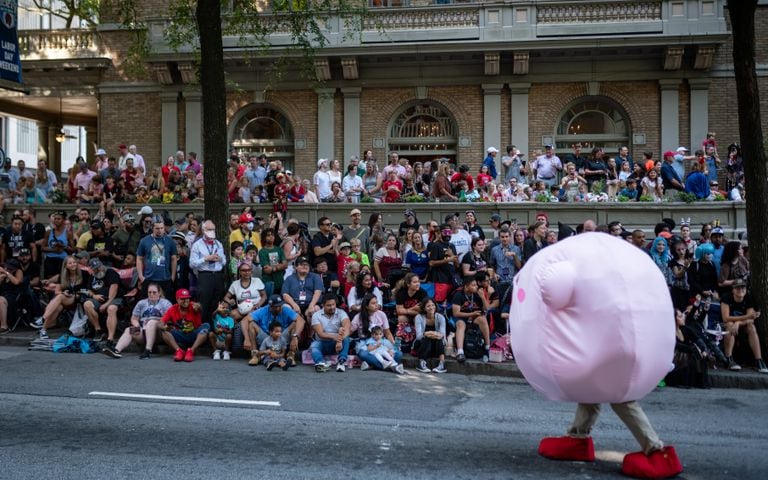 Thousands lined up along Peachtree Street Saturday morning for the annual Dragon Con parade.