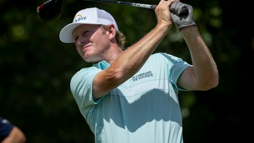 FILE - Brandt Snedeker, shown here playing in the 3M Open on July 30, 2023, in Blaine, Minn, is this year's recipient of the prestigious Payne Stewart Award. (AP Photo/Bruce Kluckhohn, File)