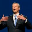 FILE -NCAA President Charlie Baker speaks as he gives his state of college sports address at the association's annual convention Wednesday, Jan. 10, 2024, in Phoenix. (AP Photo/Ross D. Franklin, File)