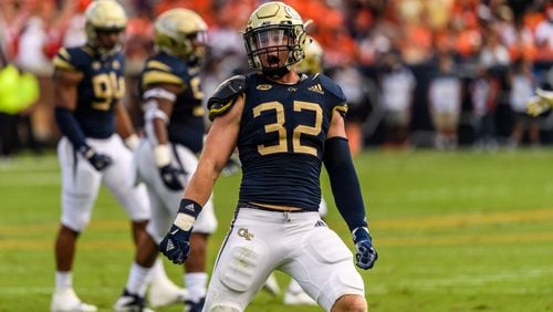 Georgia Tech linebacker David Curry, a two-year starter, was one of 49 former Buford players on college rosters in 2019. Buford’s total is the most among current Class AAAAA schools and third-most across all classes.  Photo: Georgia Tech Athletics.