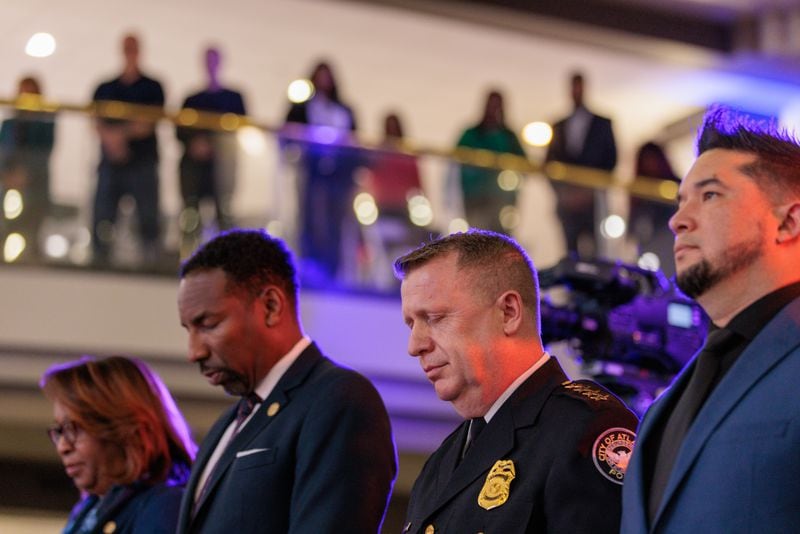 Atlanta Mayor Andre Dickens (left) selected Darin Schierbaum as the city's new police chief.