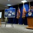 U.S. Attorney Damian Williams speaks about a drug trafficking case during a press conference at Federal Plaza in New York, Monday, Sept. 30, 2024. (AP Photo/Pamela Smith)