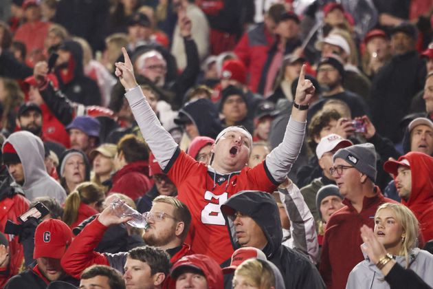 Georgia fans react during the start of the fourth quarter during Georgia’s win against Mississippi at Sanford Stadium, Saturday, November 11, 2023, in Athens, Ga. Georgia won 52-17. (Jason Getz / Jason.Getz@ajc.com)