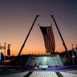 The campaign rally site is seen near sunrise before Republican presidential nominee former President Donald Trump speaks at the Butler Farm Show, Saturday, Oct. 5, 2024, in Butler, Pa. (AP Photo/Julia Demaree Nikhinson)