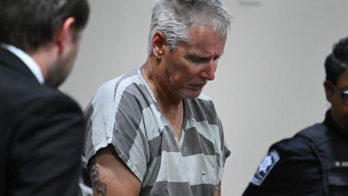 Colin Gray, the father of the suspect in the Apalachee High School shooting, enters for his first appearance before Barrow County Superior Court Judge Currie Mingledorff at Barrow County Courthouse Superior Court on Sept. 6. (Hyosub Shin/The Atlanta Journal-Constitution)