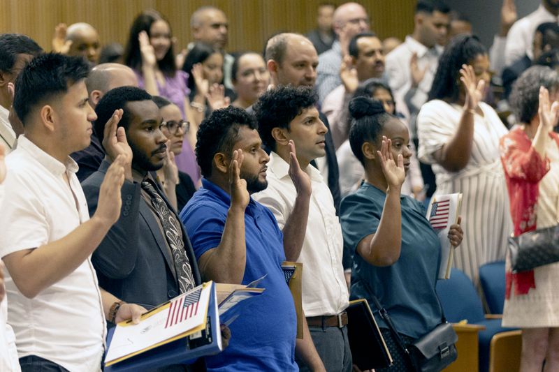 Some 150 Georgia residents became U.S. citizens during a special naturalization ceremony in Gwinnett County on Tuesday.