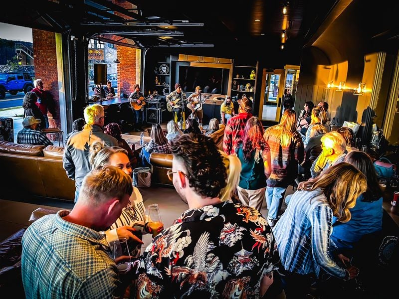 The indoor-outdoor area at Crooked Culture Brewing in Cumming is dubbed the back porch and doubles as an event space. (Courtesy of Crooked Culture Brewing)