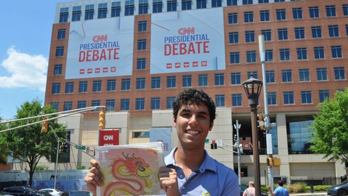 Alec Grosswald, a third-year mechanical engineering student at Georgia Tech who is from Alpharetta, is covering the debate today for his student newspaper, the Technique. Photo courtesy of Walker Hardesty.