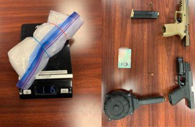 Following the chase, deputies discovered two stolen handguns and a bag containing more than a pound of meth, authorities said.