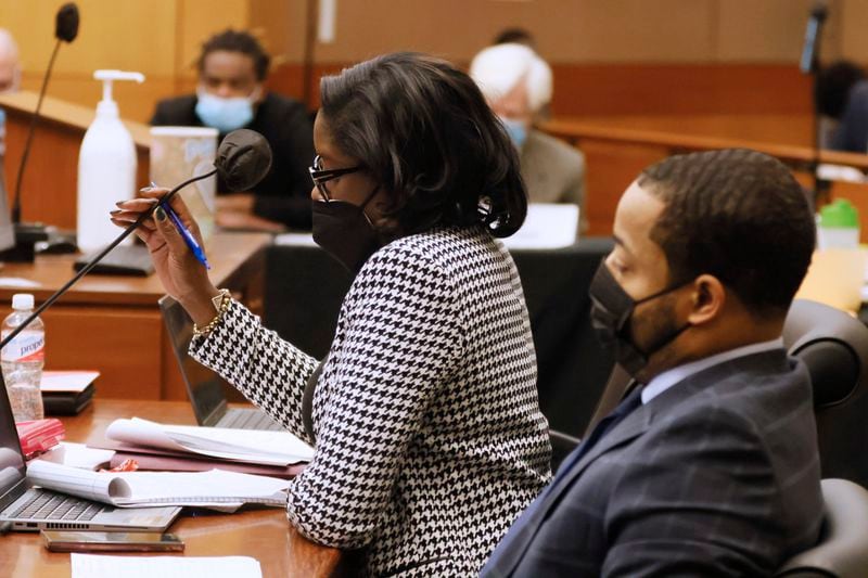 Deputy District Attorney Simone Hylton asks questions during jury selection in the lengthy "Young Slime Life" gang trial on Monday, Feb. 6, 2023. Miguel Martinez / miguel.martinezjimenez@ajc.com