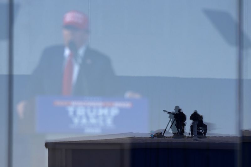 Republican presidential nominee former President Donald Trump speaks during a campaign rally at Dodge County Airport, Sunday, Oct. 6, 2024, in Juneau, Wis. (AP Photo/Julia Demaree Nikhinson)