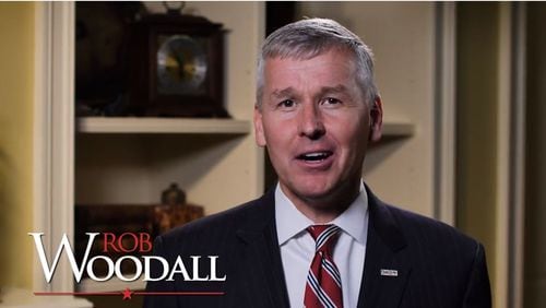 A screenshot of U.S. Rep. Rob Woodall's first television ad.