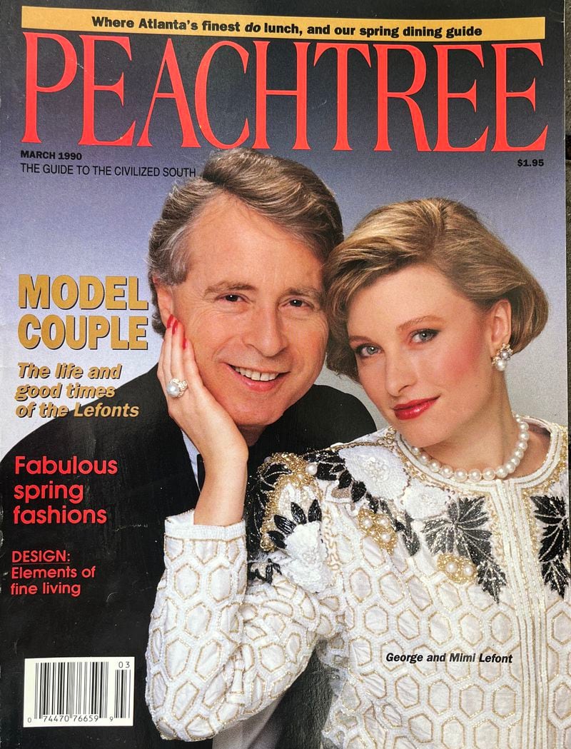 George Lefont with his then wife Mimi Bean on the cover of Peachtree magazine in 1990. CONTRIBUTED/ARTHUR USHERSON