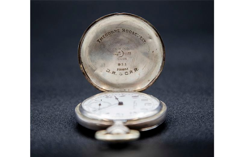 This photo, provided by the National Parks Service, show Theodore Roosevelt's favorite pocket watch that was stolen in July 1987 while on display in Buffalo, NY. The watch turned up at an auction house and was returned this week to the Sagamore Hill national historic site in New York. (Jason Wickersty/National Park Service via AP)
