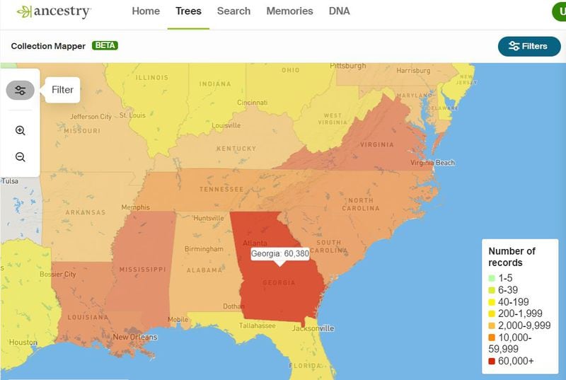 Articles of Enslavement. Georgia has the largest collection of records, followed by Virginia, Mississippi, and Louisiana, all of which were large slaveholding states.
More than 22,000 formerly enslaved people are found in records from Columbus. About 100 of the notices were placed in newspapers in Fulton County.