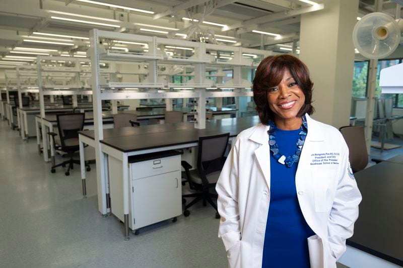 Dr. Valerie Montgomery Rice shows off one of Morehouse School of Medicine's new research labs on the Atlanta campus. (Ben Gray / Ben@BenGray.com)