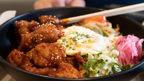 Sweet and spicy Korean fried chicken from  Tiger K Cup Bop. / Courtesy of Tiger K Cup Bop