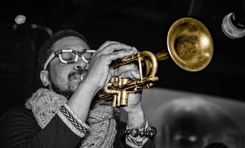 Atlanta trumpeter Dashill Smith has shared stages with George Clinton, Queen Latifah, Common and other big-name acts. He's one of the musicians who'll perform during the WCLK tribute concert on Friday, May 24. Photo credit: Carlos Bell