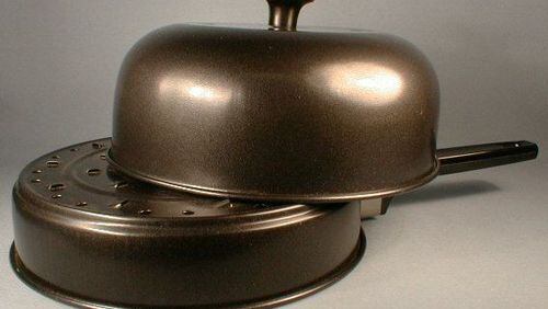 This domed stove-top potato baker also heats dinner rolls and other small items.