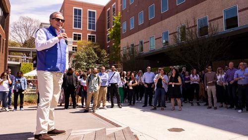 David Zaslav speaking at the Warner Bros. Discovery Atlanta Midtown campus, formerly known as Techwood and renamed in 2019 as the Ted Turner campus. WARNER BROS. DISCOVERY