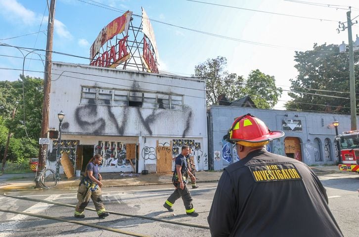 Crews battle a second fire at Atlanta's Kodak building