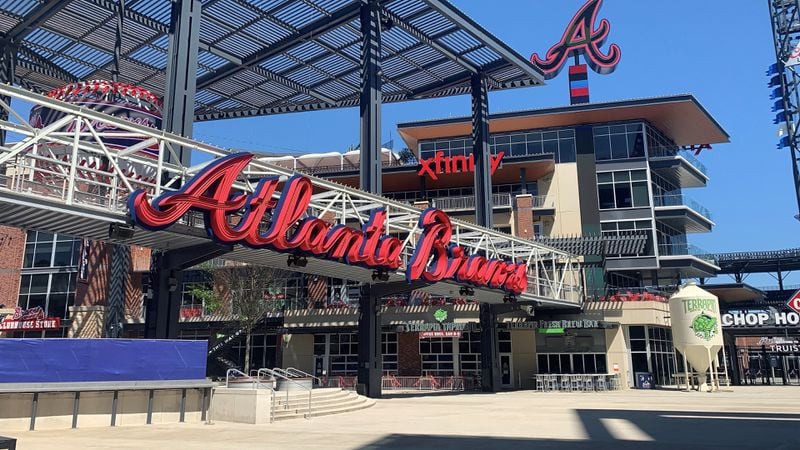 The Battery was empty hours before the Braves would've been preparing for their home opener against the Marlins on April 3. (Gabe Burns / AJC)