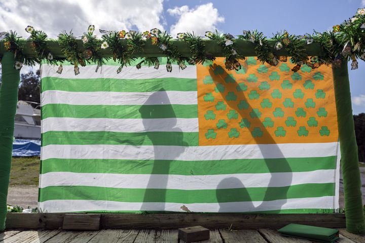 Crab Shack builds a float for the Savannah Patrick's Day Parade.