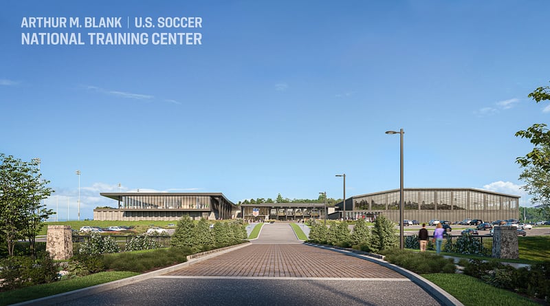 Renderings of the Arthur M. Blank U.S. Soccer National Training Center. It will be located in Fayette County. Photos: U.S. Soccer