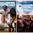 This combo of images provided by EA Sports, shows the video game covers for the new standard edition College Football 25, left, and Deluxe Edition College Football 25, featuring Texas' Quinn Ewers, Colorado's Travis Hunter, and Michigan's Donovan Edwards. EA Sports College Football 25, among the most highly anticipated sports video games of all time, has flooded the market as gamers who waited more than a decade for the franchise's next installment rush to play it. (EA Sports via AP, File)