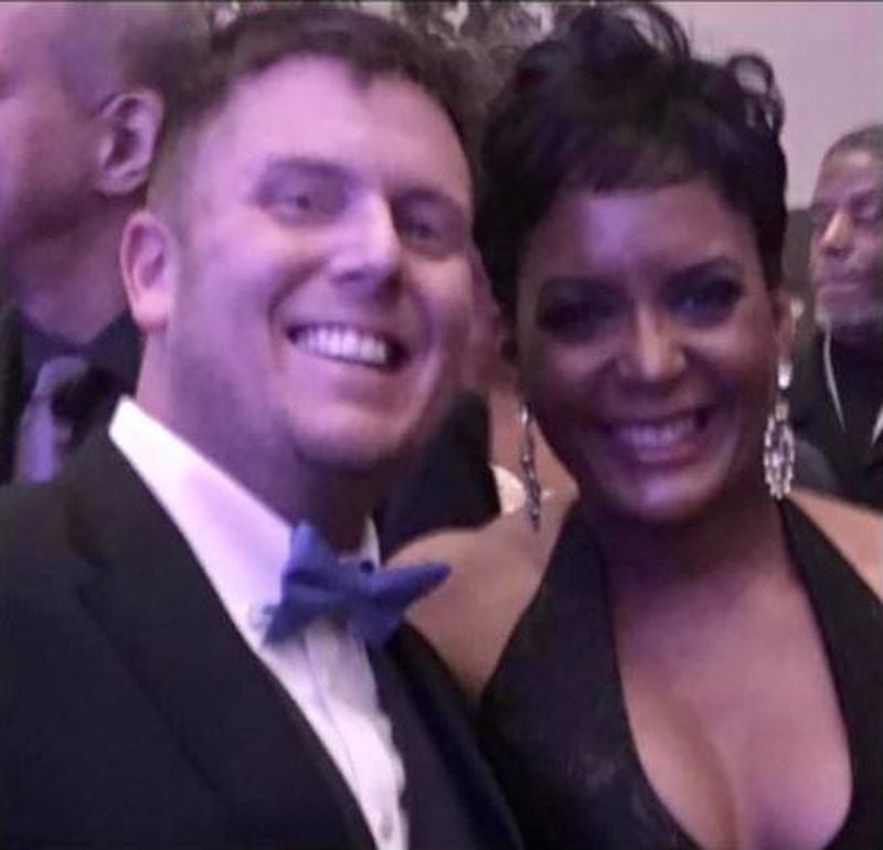 Charlie Stadtlander with Mayor Keisha Lance Bottoms at the December 17, 2017 Mayor's Masked Ball. Stadtlander was a senior adviser for Bottoms campaign, but later became disillusioned with her administration.